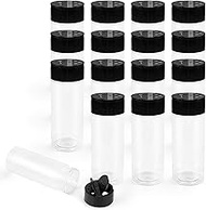 Foraineam 16 Pack - 17 oz. (500ml) Plastic Spice Jars Containers Bottles with Black Flip Cap To Pour