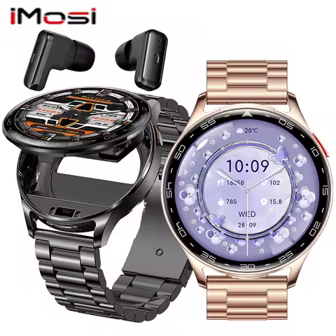 2025 IMOSI T97 TWS Smart Watch Build-in Earbuds 1.39 inch 2 IN 1 Wireless Earphones Blutooth Call 10