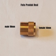 PREMIUM konektor nepel reducer male 18 mm ke female 14 mm pompa dc