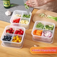 4 IN 1 Design Draining Box Split Fresh-Keeping Box Kitchen Storage Tool for Spring Onion Ginger Garl