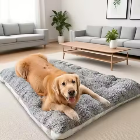 Extra Large Plush Dog Bed Sofa Thickened Super Soft Polyester Pet Mat Dog Crate Mat Bed For Small Me