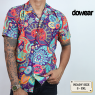 Kemeja Batik Pria Lengan Pendek Motif Warna Cerah Gaya Pantai S-5XL 012