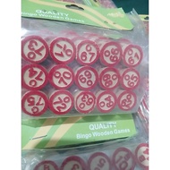 Wood Bingo Chips 1-75