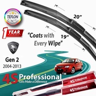 Proton GEN-2 2004-2013 4S Professional™ Teflon Silicone Series Wiper Blades (1 pair) - 1 Year Warran