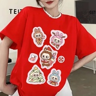 Merry Christmas Labubu T-Shirt Women S-5XL