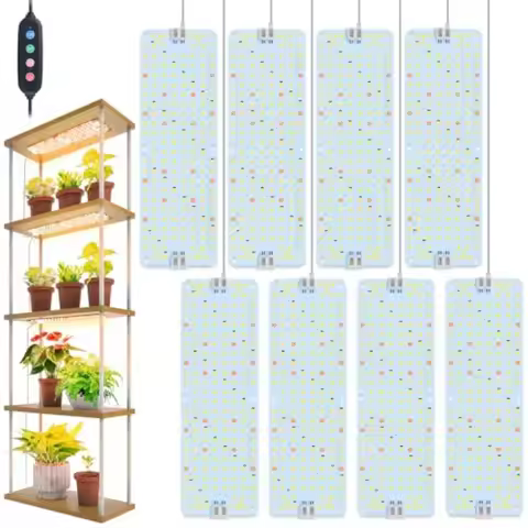 8-Pack Panel Grow Lights for Indoor Plants Full Spectrum LED Grow Lamp with 4 8 12 16 20 Hr Timer Fr