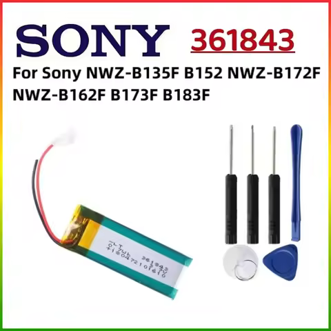 180mAh Battery 361843 For Battery for Sony NWZ-B135F B152 NWZ-B172F NWZ-B162F B173F B183F MP3 batter