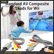 mw Composite Video Cable for Wii Av Data Cable High Definition Av Cable for Wii/wii-u White Yellow Connectors Hd-compatible Tv Support Audio Video Cord for Gaming Console