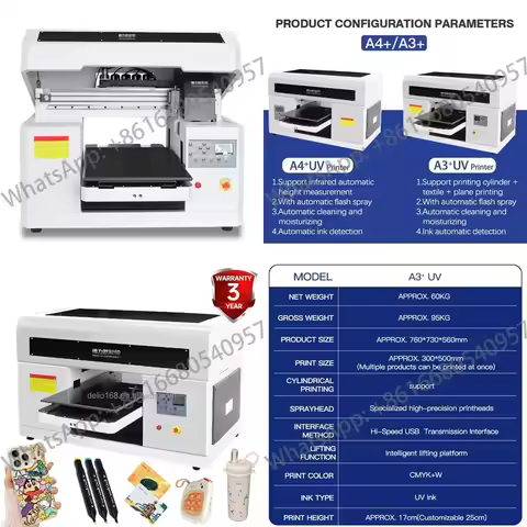 Heat Printer Logo A3 UV Printer Color A3 UV Flatbed Printer for Cup Wooden UV Machine