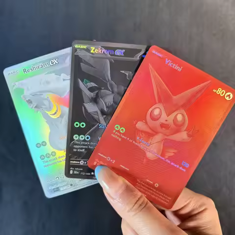 Diy PTCG Victini Zekrom Reshiram Ancient Mew Cards Mew Flash Proxy Card Self Made Classic Anime Coll