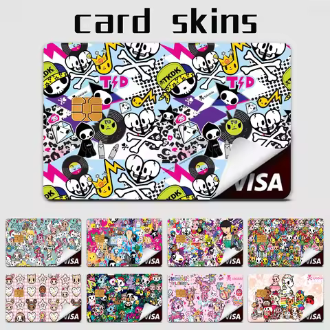 Japan Tokidoki Anime Cartoon Bear Skin Sticker Film Tape Case for Big Credit Debit Card Front Side