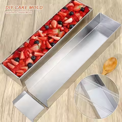 Rectangle Shape Tiramisu Cake Mold Non-Stick Surface Removable Base Non-Stick Baking Mold DIY Profes