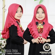 Jilbab Anak Motif Boba Mickey Kerudung 4 5 6 7 Tahun Jersey Hijab Plisket Lidi