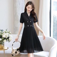 dress korea/dress korean style/dress  wanita dress wanita korea dress hitam kerja wanita kantor/long