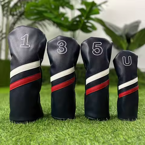 Double Slash Numbers, Golf Club Cover, Number Print Golf Club Cover, Waterproof PU Club Protective C