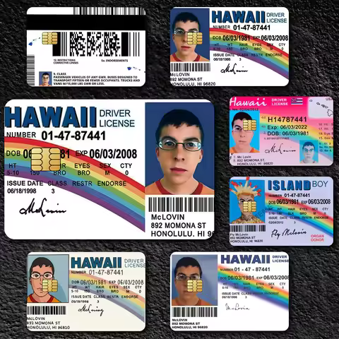 Funny M-McLovin ID F-Fogell K Film Skin Cover Credit Card Stickers 4PCS Debit Front Decoration Bank 