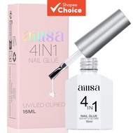 AILLSA Gel Nail Glue 4-in-1 15ML for Acrylic & Press-On Nails Super Strong Long Lasting for Rhinesto