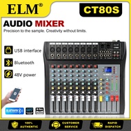 ELM CT80S Audio Mixer 8-Channel Bluetooth USB DSP Berkualiti Tinggi untuk Live Stage & Studio
