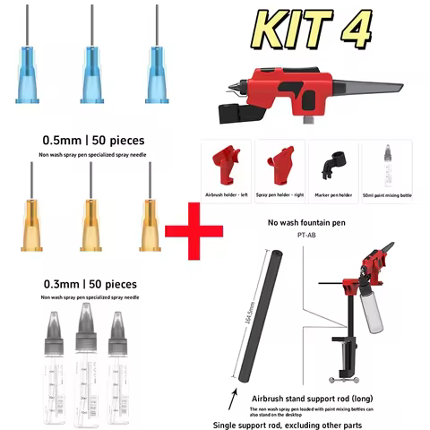 Dspiae PT-AB Wash-free Airbrush With Marker Rack For Gundam Scale Model Painting Tools Quick Paint C