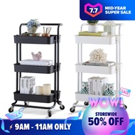 3 Tier Trolley Kitchen Storage Racks Office Shelves Book Shelving Kitchen Organizers Space Savers