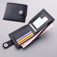 with zipper can put driver's license men's wallet horizontal wallet Magnetic buckle wallet short men