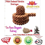 Shashvata Original 5 Mukhi/Face Rudraksha Shivalingam + Free Tulsi Mala 📿& Shivan Pendant