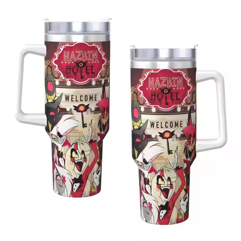 VOX H-Hazbin Hotel Alastor Game Stainless Steel Tumbler Travel Mug Cup Thermal Cups Keep Heat Cold a