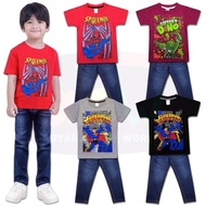 (1Y-6Y) Boy Casual Cartoon Shirt and Jeans Set Kids Jeans Set / Set baju dan seluar panjang jeans de