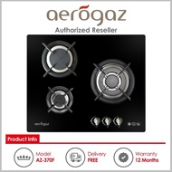 Aerogaz 60cm Tempered Glass Gas Hob with 3 Burners AZ-370F