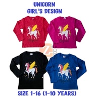 8015 - Unicornn T-shirt Baju Perempuan Lengan Panjang Baju Tidur Perempuan Girl Fashion Tshirt Long 