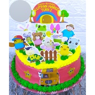 [CUSTOM NAME] Happy Birthday Cake Topper Didi And Friend Decoration Set Party Accessories Banner Hiasan Kek Design