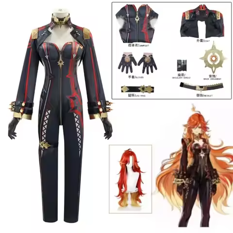 Genshin Impact Mavuika Cosplay Costume Wig Uniform Gloves Pyro Archon God of War Natlan Cosplay Cost