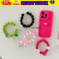 Candy color flower pearl hanging phone holding cute circle bangle phone accessories