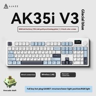 【Local Delivery】NEW Ajazz AK35I V3 MAX Tri-mode Wired Bluetooth Wireless Gaming Keyboard Gasket Full