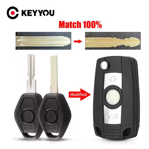 KEYYOU Wit Cutting Service Remote Car Key Shell Case for BMW E36 E38 E39 E46 E53 E60 E61 E63 E64 E81