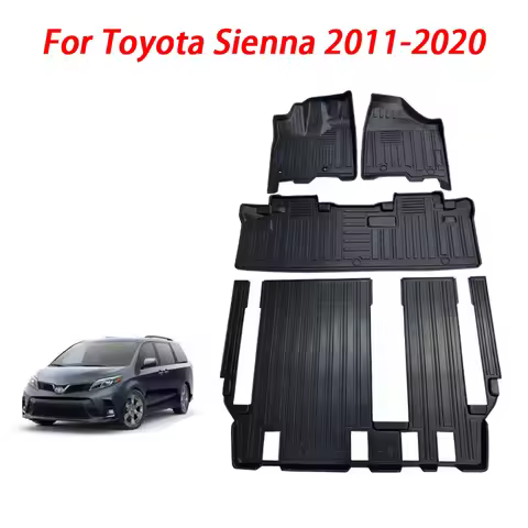 Car Floor Mats for Toyota Sienna 2011-2020 7 / 8 Seater Foot Pad TPE Rubber Waterproof Anti-slip Car