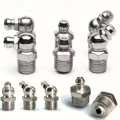 18Pcs M6 M8 M10 Right Angle Grease Nipples Set Universal Elbow Grease Nozzle Kit Grease Gun Accessor