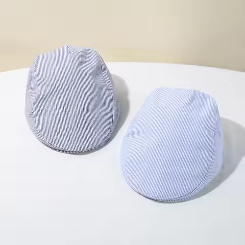 Fashion Striped Children Forward Hat Cotton Breathable Baby Beret Korean Kids Duck Tongue Cap 2-5yea