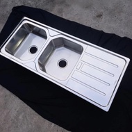 Premium Todini CK 12050 B Kitchen Sink Stainless Bak Cuci Piring 2 Lubang 1 Sayap Meja _Gratisongkir