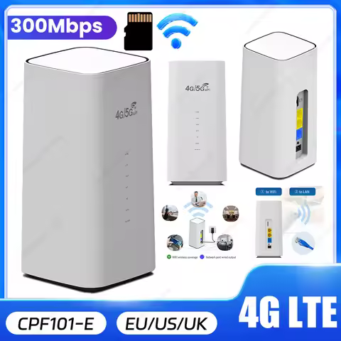 Wireless Router 300Mbps CPE 4G WiFi Router 3 RJ45 with SIM Card Slot Wide Coverage Internal Antenna 