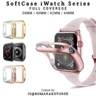 Full Plating Case Watch Case 42mm 40mm 44mm Iwatch Series 7 6 se /4 /5  Protective Frame TPU Soft fo