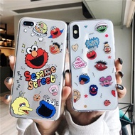 Soft Case Silikon Transparan Motif Kartun Elmo Untuk Oppo A16 A15