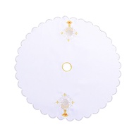 Church Mass Altar Cover Chalice Embroidered Lace Altar Cloth Chalice Pall Diameter 45cm White