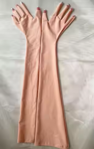 Women's None Shiny Flesh Spandex Zentai Glove Fetish Crossdress Men's Cosplay Kigurumi Gloves With N