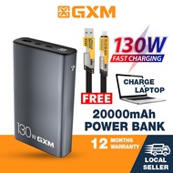 GXM 130W PD Power Bank 20000mAh Type C Fast Charge Laptop Phone Tablet Powerbank Portable Charger