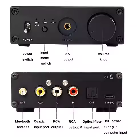 L6 ES9039Q2M Bluetooth QCC3084 5.4 APTX-HD LDAC Audio USB Optical Coaxial Decoder DAC HiFi Decoding
