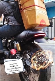 เบาะแต่งCUSTOM ท้ายตัวยู+ไฟเส้นLED เบาะตรง ท้ายกระดก เหมาะสำหรับรถมอเตอร์ไซต์สไตล์วินเทจ กำหนดเอง คา