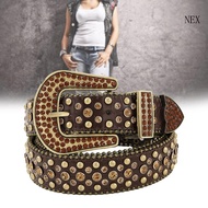 NEX Blingbling Cowboy Cowgirl Waist Belt Jeans Skirt Full Rhinestone Belt for Teens