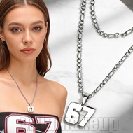4-1Pc 67 Number Pendant Necklace - Retro Long Chain - Lucky Number Trend Chain - Men Popular Choker 