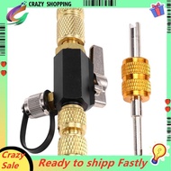 HVAC Valve Core Removal Tool, 1/4 Inch Vacuum-Rated Valve Core Removal Tool,W/Valve Core Wrench,HVAC